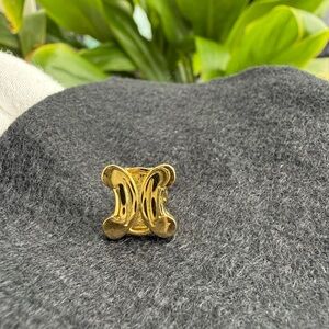 Celine Triomphe Gold-Tone Pin Brooch Badge